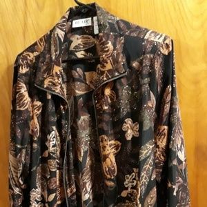Woman's Print Jacket Sz L Blair